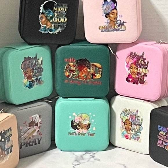 NWOT Handmade Portable Mini Jewelry Box Various Designs - Picture 12 of 12